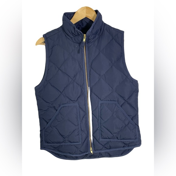J. Crew Tops - J.Crew Navy Quilted Down Puffer Vest – Size S